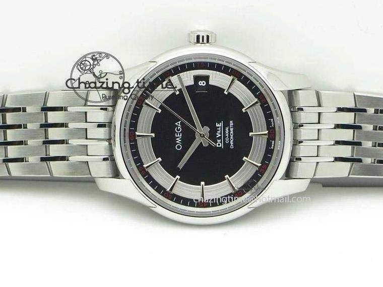 0805 De Ville Hour Vision Co-Axial 41mm SS V6F Best Edition Black Dial On SS Bracelet A BestValue 8277